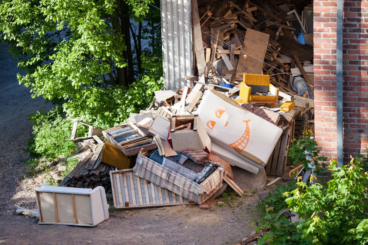 A disorganized heap of junk, illustrating bulk junk removal services available in Fresno, CA.